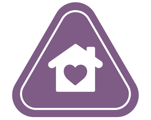 Hospice house icon — home with heart