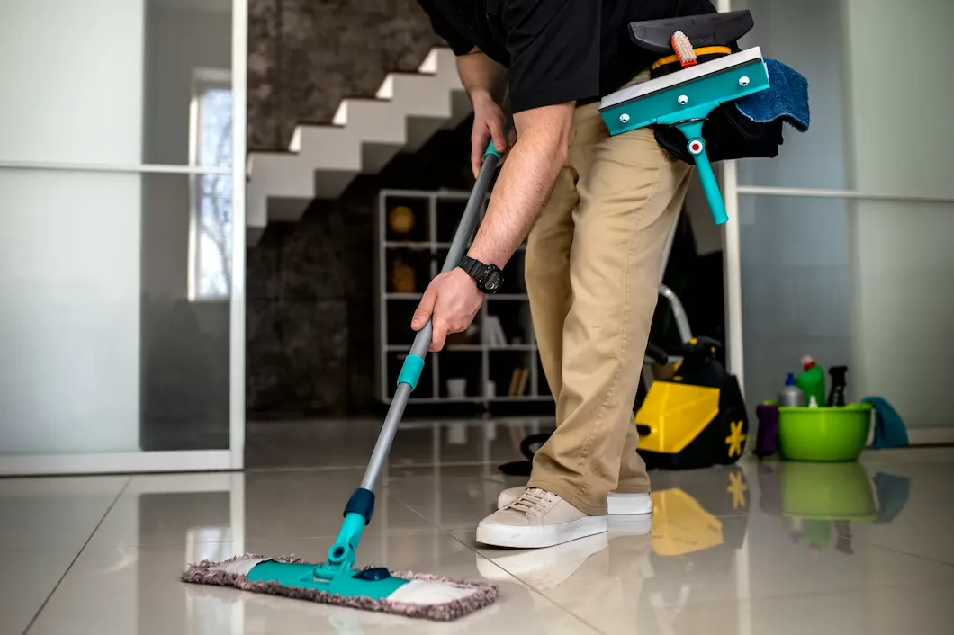 Professional deep cleaning in progress